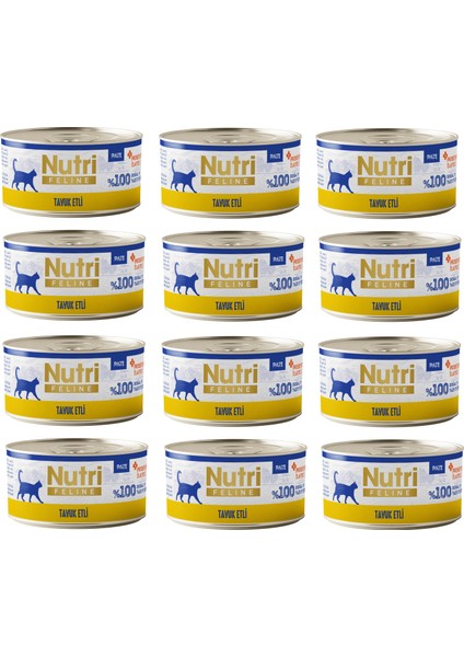 Tavuk Etli Pate Tahılsız Yetişkin Kedi Konservesi 70 Gr. x 12 Adet