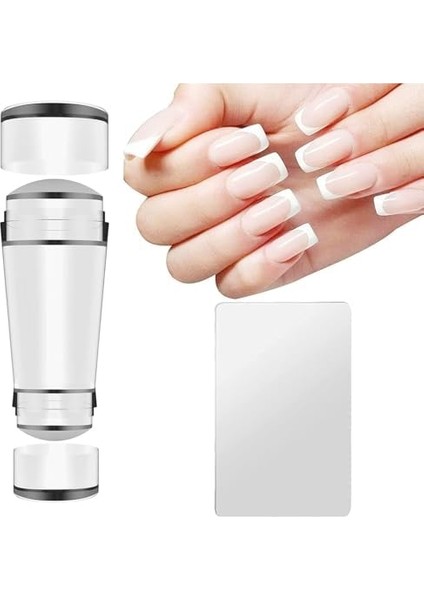 Aputue Tırnak Sanatı Damgası, Silikon Şeffaf Tırnak Damgalama Jeli ve Kazıyıcı, 2.8 cm Başlıklı Şeffaf Jel Silikon Alet, Dıy Fransız Ucu Için Kaymayan Tırnak Damgalama Seti fiyatları