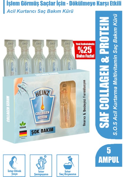 Yıpranmış Saçlar Için Şok Bakım & Saç Vitamini 5li Ampul