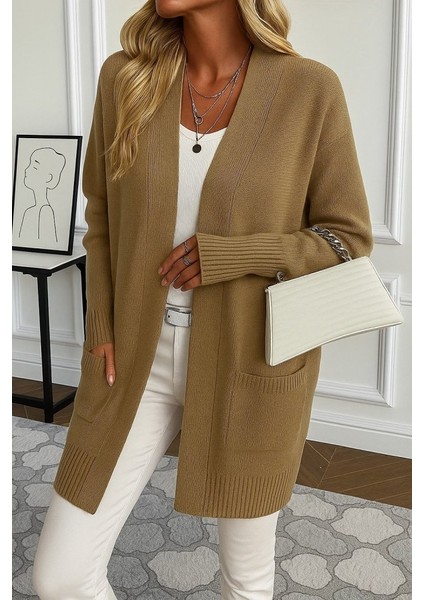 Kadın Uzun Kollu Önü Açık Triko Hırka fiyatları