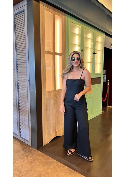 Kadın Askılı Yandan Fermuarlı Geniş Paçalı Valencia Tulum fiyatları