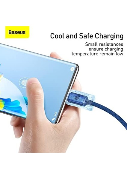 Crystal 100W Type-C Kablo 1.2m.-Mavi fiyatları