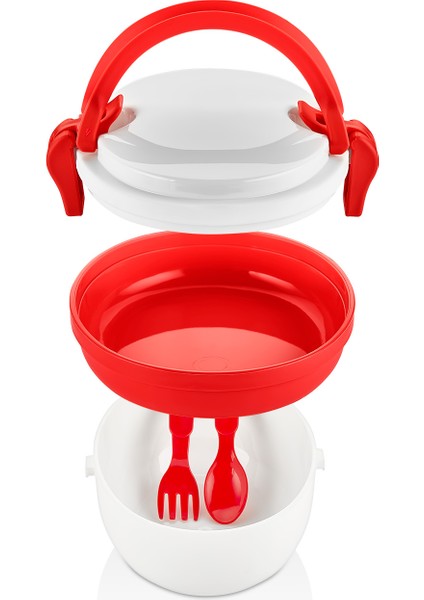 Qlux Beslenme Kabı Bpa Içermez Çatal Kaşıklı Beslenme Kabı Okul Kamp Piknik L-00691 fiyatları