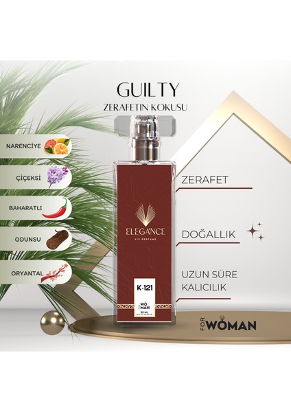 Guilty 50 ml – Tutkulu Oryantal ve Çiçeksi Kadın Parfümü (K-121)