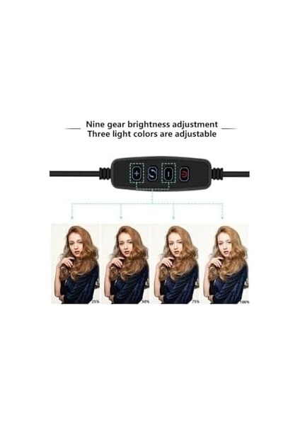 Vooka Vilya Youtuber LED Işıklı Adaptörlü Selfie Makyaj Işığı Sürekli Ring Light 10 Inç Halka