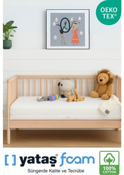 %100 Organic Cotton Full Ortopedik Bebek Oyun Parkı,park Yatak ve Beşik Yatağı