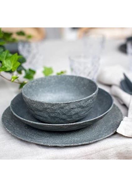 4&apos;lü Gri Tabak - 26 cm