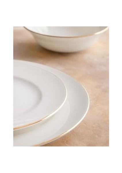 Galena 6 Kişilik 24 Parça Yemek Takımı, Beyaz-