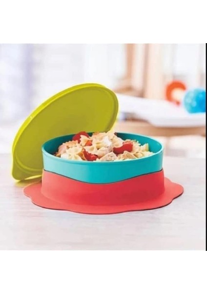 Çocuk Tabağı 500 ml Limonu Mavi Kırmızı Bebek Kaymaz Çocuk Tabağı