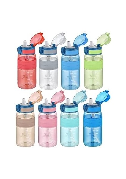 Pipetli(Isırılamaz) 440 ml Silikon Gövde Tritan Su Matarası