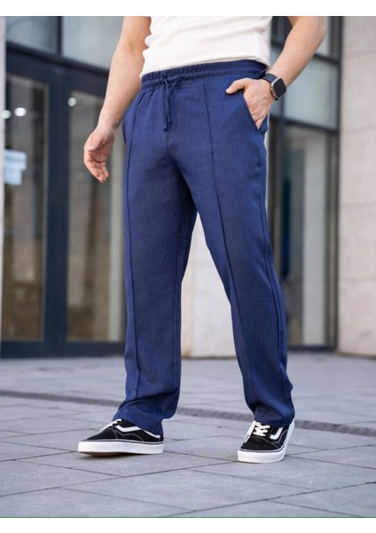 Erkek Keten Cepli Çıma Dikişli Jogger Buggy Pantalon Rahat Kalıp fırsatları