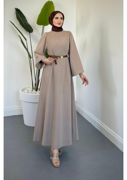 Blake Fitilli Kemerli Elbise Sütlü Kahve