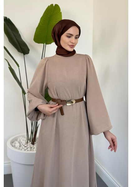 Blake Fitilli Kemerli Elbise Sütlü Kahve modelleri