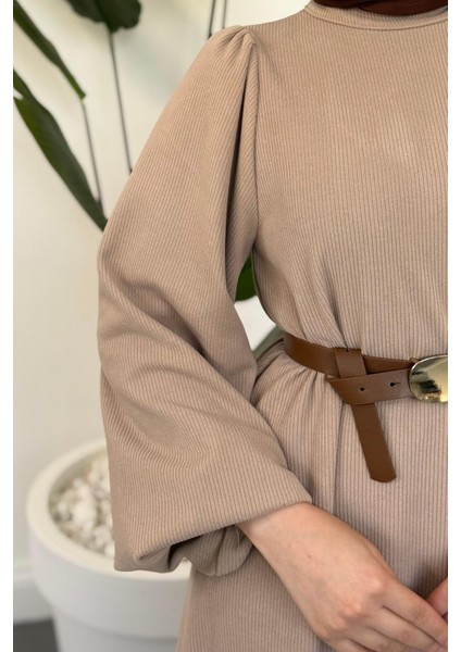 Blake Fitilli Kemerli Elbise Sütlü Kahve indirimleri