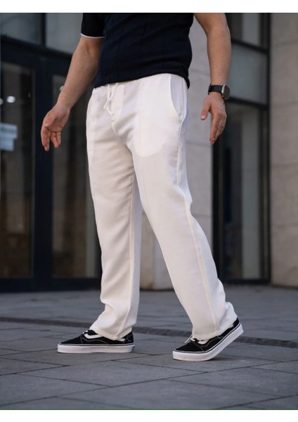 Erkek Keten Cepli Çıma Dikişli Jogger Buggy Pantalon Rahat Kalıp