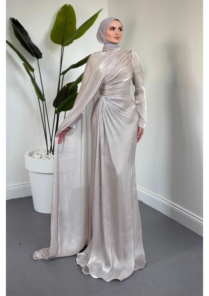 Mari Jan Jan Kumaş Balık Abiye Krem