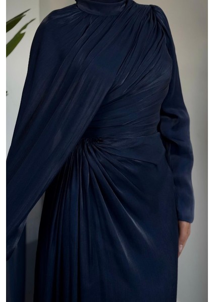 Mari Jan Jan Kumaş Balık Abiye Lacivert modelleri