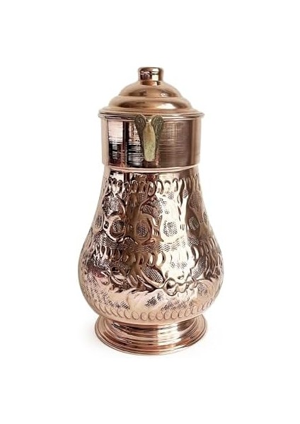 Turna Bakır Penguen Sürahi 2 No El Iåÿleme Kırmızı TURNA7259-1