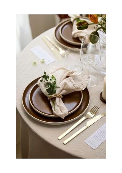 Studio Round Studıo Round Storm Paslanmaz Çelik Çatal Bıçak Takımı 16 Parça Bal Rengi