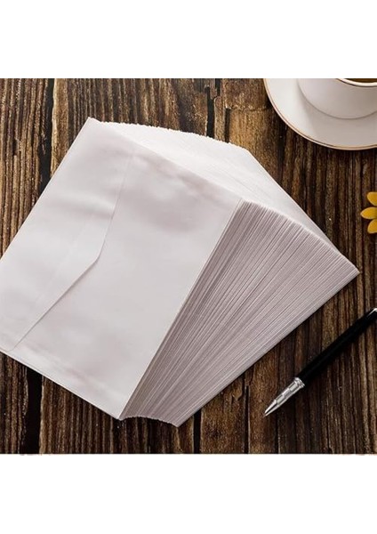 Davetiye Zarfları, 50 Adet 12.5X17.5 cm Pencere Zarflar, Beyaz Yarı Saydam Düğün Zarfı, Parti ve Doğum Günü Davetiyeleri Için, Kartpostal ve Tebrik Kartı Zarfları