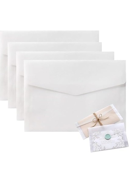 Davetiye Zarfları, 50 Adet 12.5X17.5 cm Pencere Zarflar, Beyaz Yarı Saydam Düğün Zarfı, Parti ve Doğum Günü Davetiyeleri Için, Kartpostal ve Tebrik Kartı Zarfları modelleri