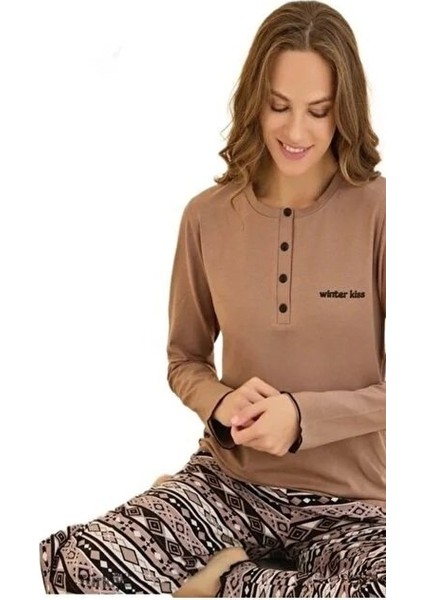 Mina Collection Kadın Pijama Takımı Uzun Kollu Yumuşak Dokulu Esnek ve Rahat Ev Giyim S/2xl fiyatları