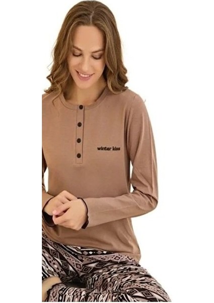 Mina Collection Kadın Pijama Takımı Uzun Kollu Yumuşak Dokulu Esnek ve Rahat Ev Giyim S/2xl modelleri
