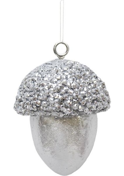 Yılbaşı Ağaç Süsü Meşe Palamudu Asılabilir Lüks Dekoratif Süs Gümüş 10 cm fiyatları