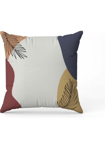 Soyut Bitki Desenli Dijital Baskı Çift Taraf Desenli 2'li Kare Yastık Kırlent Kılıfı modelleri