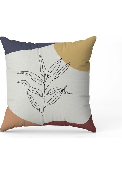 Soyut Bitki Desenli Dijital Baskı Çift Taraf Desenli 2'li Kare Yastık Kırlent Kılıfı fırsatları