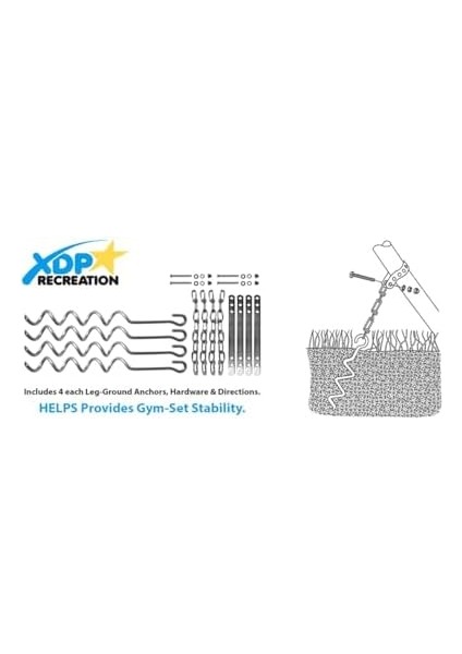 Xdp Recreation 70113 Salıncak Seti, Trambolin ve Mobilyaları Metal Zemin Çapa Seti Donanım, Bronz modelleri