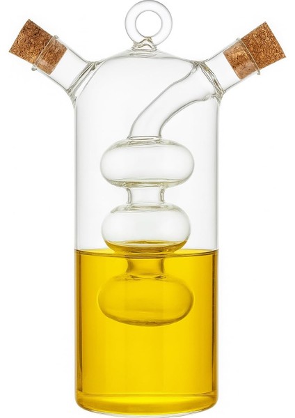 Çift Hazneli Cam Premium Yağdanlık & Sirkelik -360ML Zarif ve Şık Tasarım