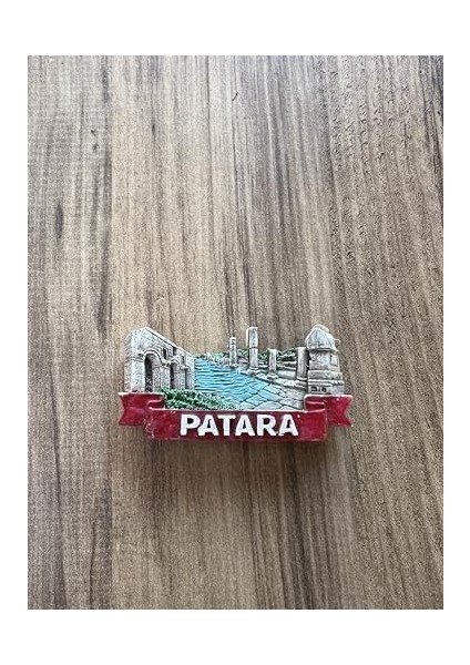 Pharus Patara Dekoratif Mıknatıs, Antik Şehir Temalı, Metal Malzeme, Kırmızı ve Mavi Renkli, Için Uygun