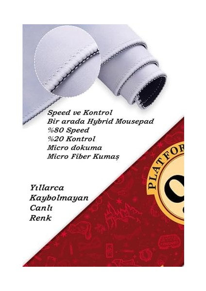 Potter Hogwarts Oyun Gaming Klavye Mouse Pad Masa Matı 70X30 cm