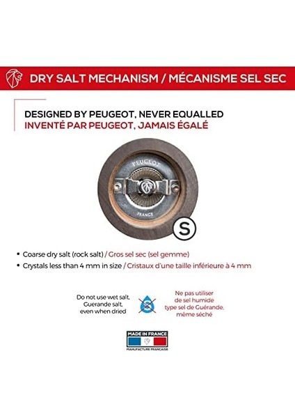 Paris Manuel Tuz Değirmeni, Klasik Öğütme Ayarı, Yükseklik: 22 Cm, Ahşap, Kahverengi, 870422/SME/1 fiyatları