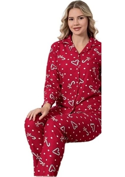 Serel Collection Kadın Pijama Takımı Sıcak Tutan Yumuşak Dokulu Uzun Kollu Konfor