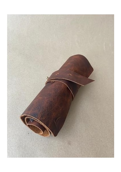 El Yapımı Hakiki Deri Rulo Kalemlik (Koyu Taba) fiyatları