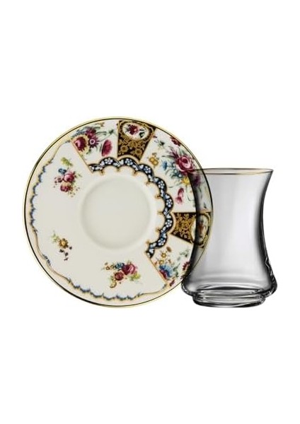 Sandro Moreno 1453 Antik Rose 12 Parça Altı Kişilik Çay Seti 110 ml