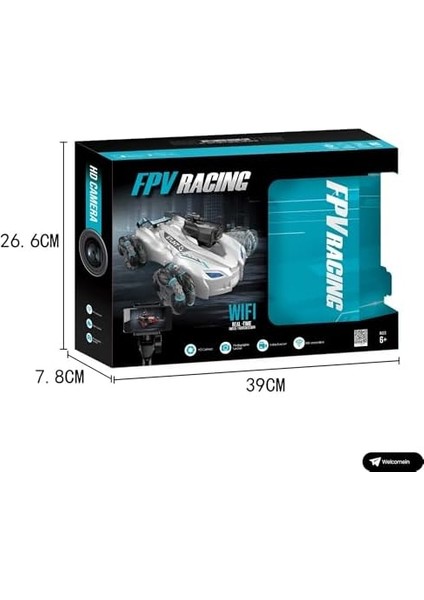 Oyuncak 2.4 Ghz Full Fonksiyon Uzaktan Kumandalı 1080P Hd Kameralı Telefona Bağlanabilir 4x4 Akrobat Araba (Beyaz)
