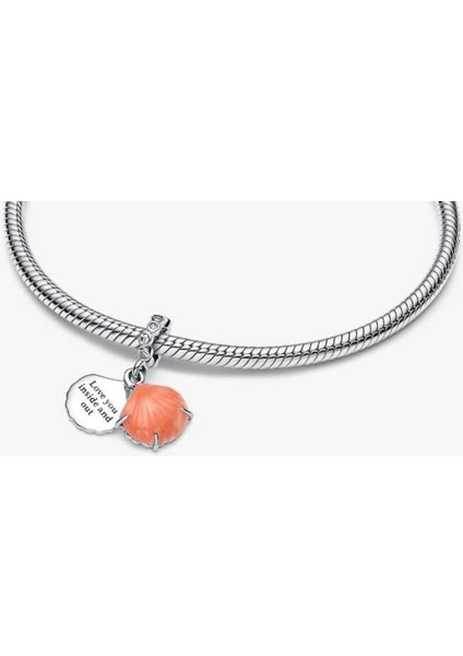 S925 Ayar Mercan Renkli Deniz Kabuğu Çift Sallantılı Charm fiyatları