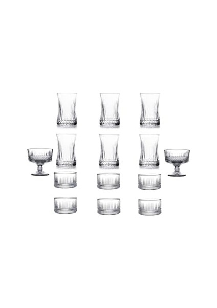 Store 14 Parça Çay Bardağı Şekerlik Kase ve Çerezlik Seti