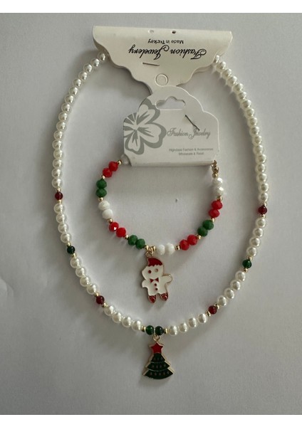 Yılbaşı Inci Kolye ve Kristal Bileklik Seti fiyatları