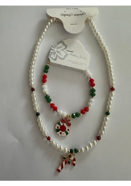 Yılbaşı Inci Kolye ve Kristal Bileklik Seti fırsatları