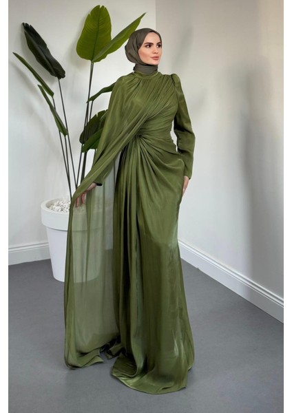 Mari Jan Jan Kumaş Balık Abiye Haki