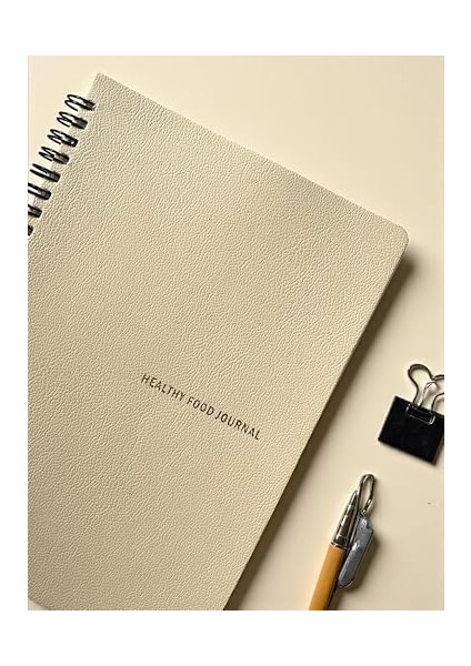 12 Haftalık A5 Beslenme ve Kilo Takip Planlayıcı Defter | Spiralli, Deri Kapaklı, Günlük ve Haftalık Takip | Healthy Journal (Bej) modelleri
