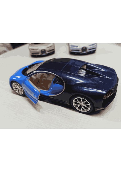 Oyuncak Metal Model Araba 1/36 Çek Bırak Bugatti Chiron Mavi modelleri