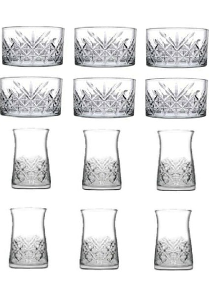 Timeless 12 Parça Çerezlik Kase ve Çay Bardağı Seti