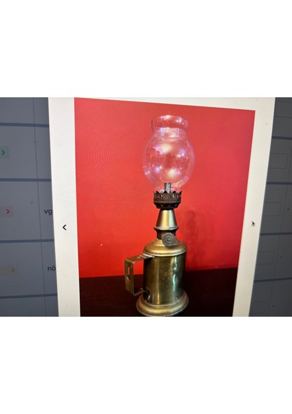 Fransız Pirinç Gaz Lambası 24 cm Boyunda