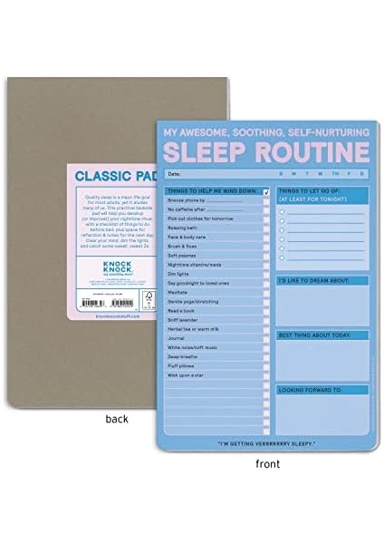 Uyku Rutin Pedi, Uyku Kontrol Listesi, 15,24 x 22,86 cm fiyatları