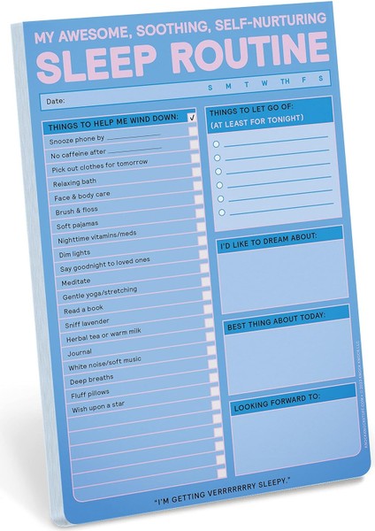 Uyku Rutin Pedi, Uyku Kontrol Listesi, 15,24 x 22,86 cm modelleri
